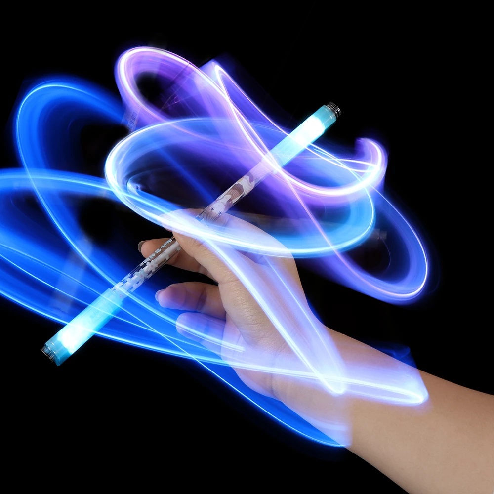 1pc Luminous Pen Spinner LED Spinning Rotating Gaming Ballpoint Pen For Beginner Rotating. 
