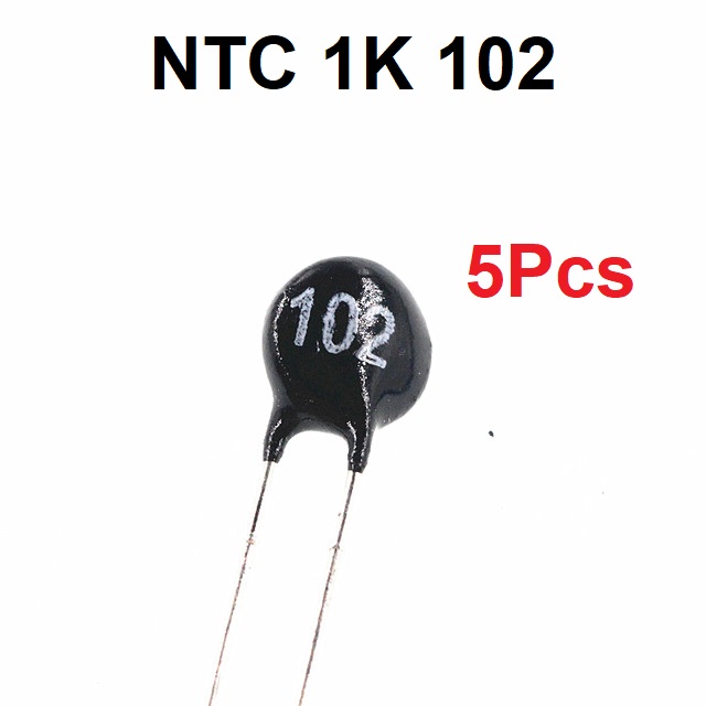 5Pcs- NTC 1K 102 5mm Leaded Epoxy Coated Thermistor Temperature Sensor NTC 1K NTC Thermal Resistor Thermistor 102 1K Ohm 2 Pin Leads For Arduino. 