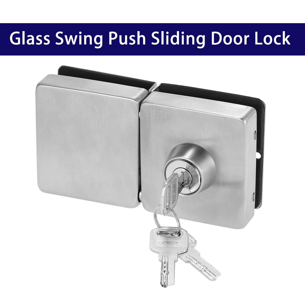 KOGEEK Entry Gate 10-12mm Glass Swing Push Sliding Door Lock with 3 Keys