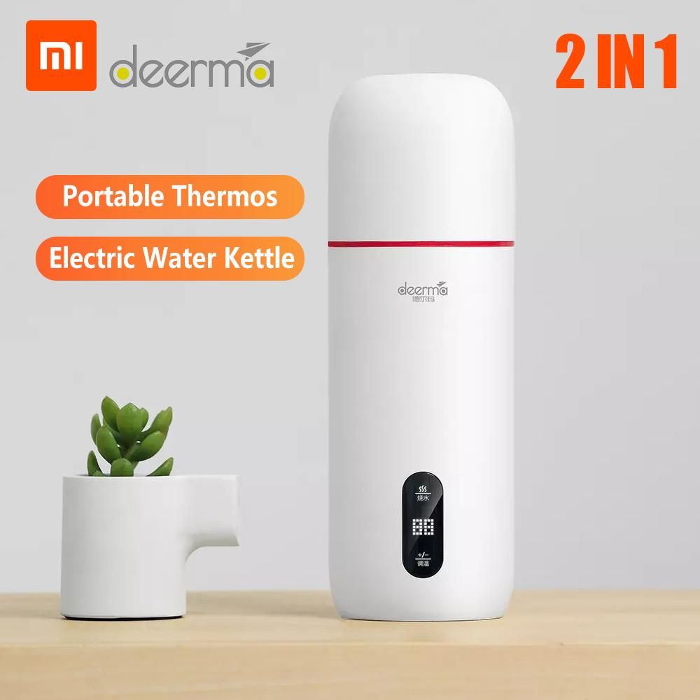 Xiaomi Deerma Electric Hot Water 350ml Stainless Steel Thermos Stew Kettle Cup