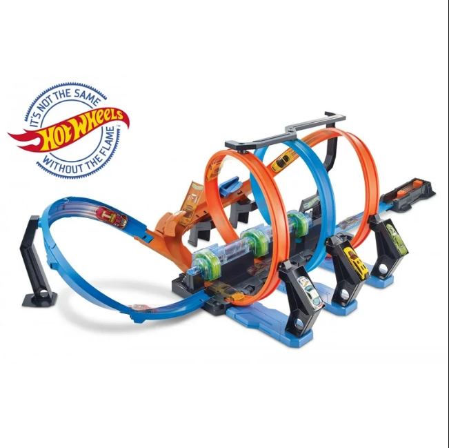 Hot Wheels FTB65 Corkscrew Crash Track Set Hot Wheels Corkscrew Crash Track Launch Set with One Vehicle. 