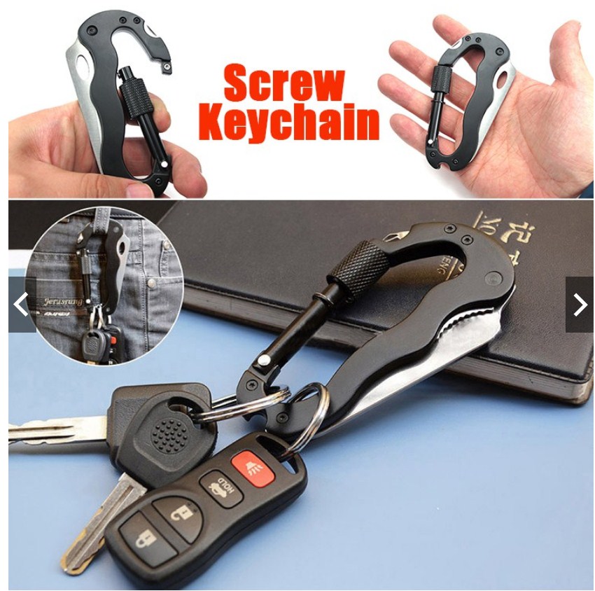 5-In-1 Survival Multitool Carabiner - Essential Outdoor Gear For Camping- Hiking- And Emergency Situations - Compact And Versatile Tool
