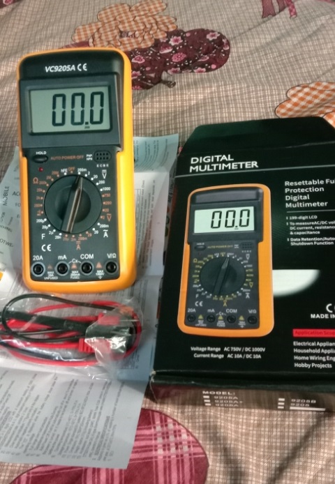 VC9205A Digital Multimeter Capacitance Multi Meter with Probes,  Measured Voltage(V), Current(Amp), Resistance(Ohm), Capacitance(Henry),