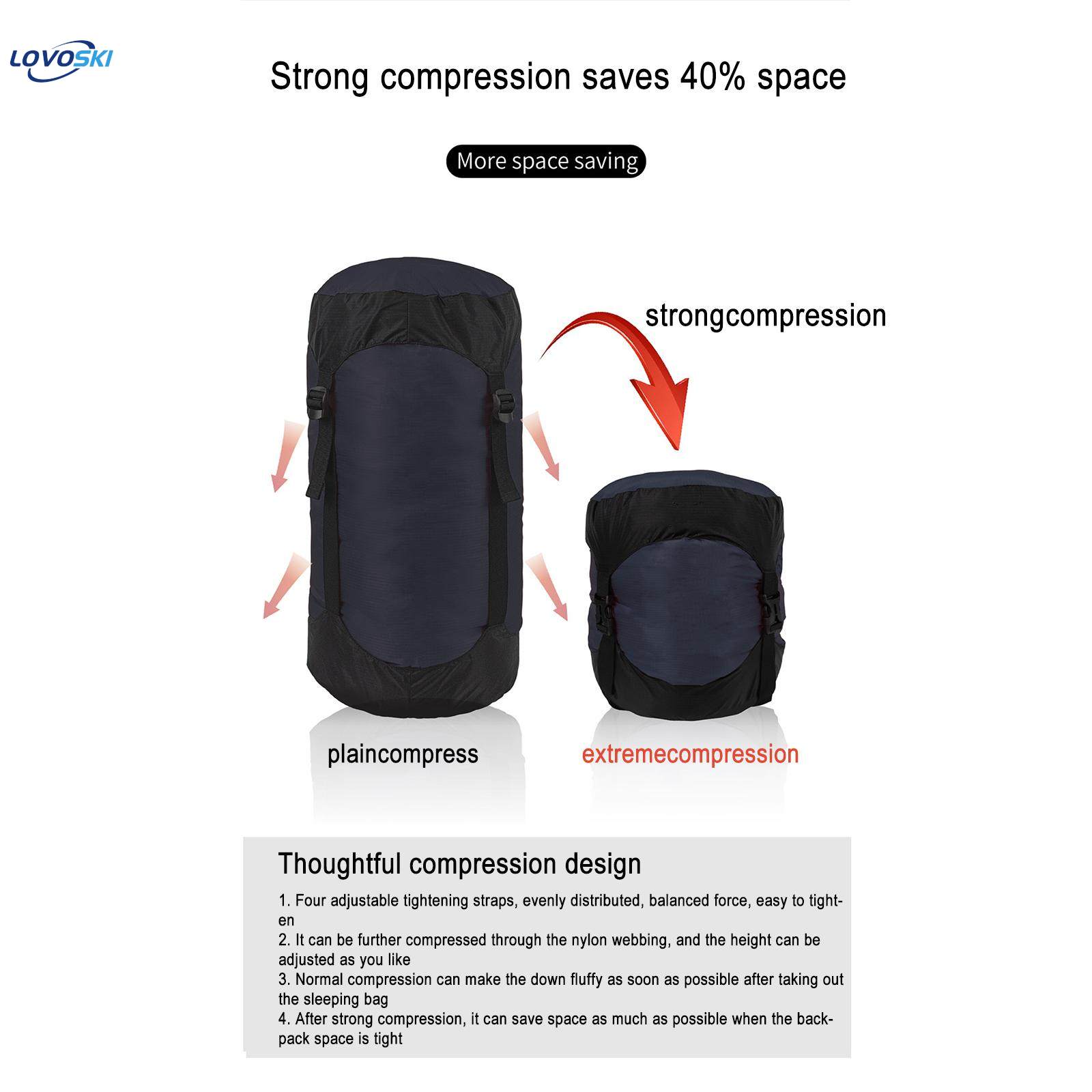 Compression Stuff Sack Lightweight Waterproof Space Saving Tear Resistant Compact Pouch Sleeping Bag Compression Sacks for Sailing Emergency , Blue Color L. 