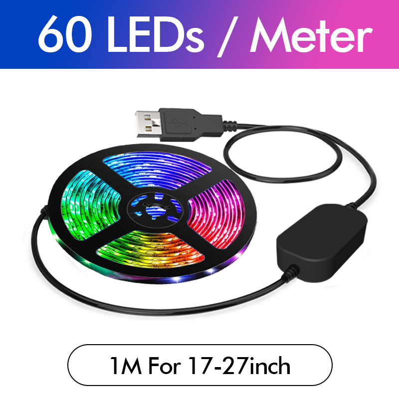 Immersive RGBIC LED Strips PC Background Computer Light Strip USB 5V Monitor Screen Color Sync Smart Control Ambient Decor Lamp. 