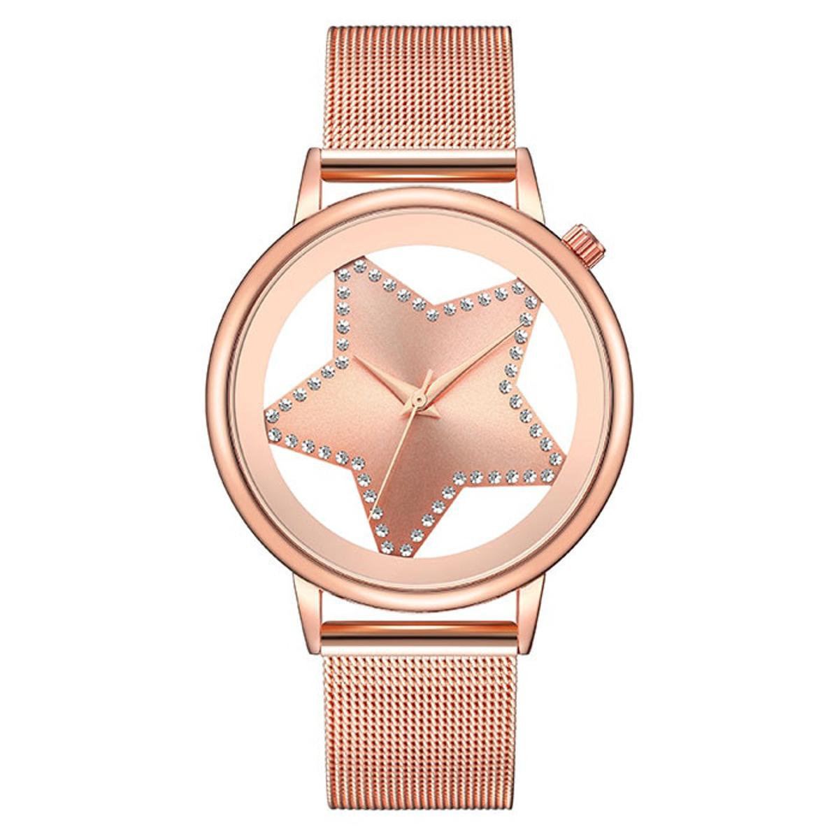 【VisioN Shop】GEEKTHINK Luxury Quartz Watch Women Fashion steel star Analog round Relogio Relojes Mujer Wrist watch