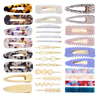 32 Pcs Pearl Hair Clip Pearl Hair Pins Acrylic Resin Hair