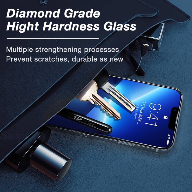 Sanptoch Full Screen Protector With Easy Install Kit For iPhone 15 14 13 12 11 Pro Max Plus Tempered Glass For iPhone X Xs Max XR Privacy GreenRay HD Dust Proof Protective Film. 