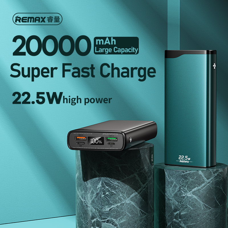 Remax RPP-129 20000mAh Kingkong II Series 22.5W PD+QC Multiple In & Out Fast Charging Power Bank With Display. 