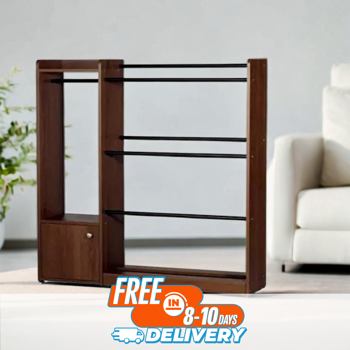 Premium Quality Alana, Strong structure 4/4 fit Alna with 1 Door Storage Cabinet, Modern Home Cloths Hanging Cabinet Alana by Nice Furniture