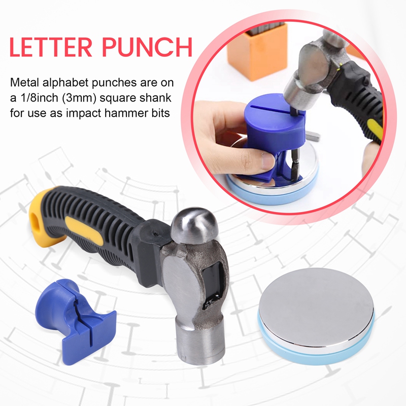 ZOROOM Metal Stamping Kit, 74 Pcs 0.3cm Art Font Uppercase and Lowercase Letter Punch and Number Punch Set, Metal Stamping Jig. 