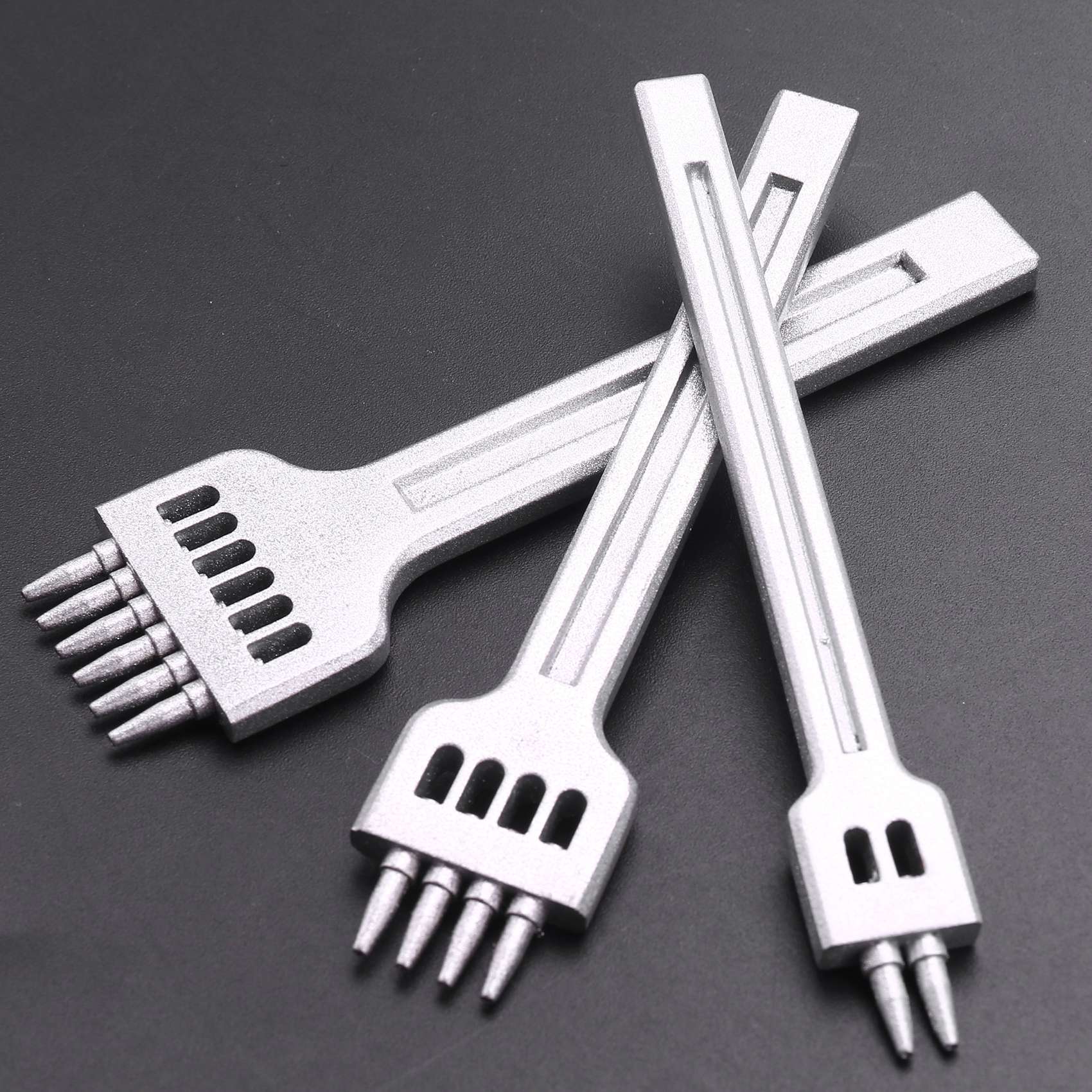 Leather Craft Round Hole Pricking Iron Chisel Head Removable Stitching Punch Chisel Tool/Set. 