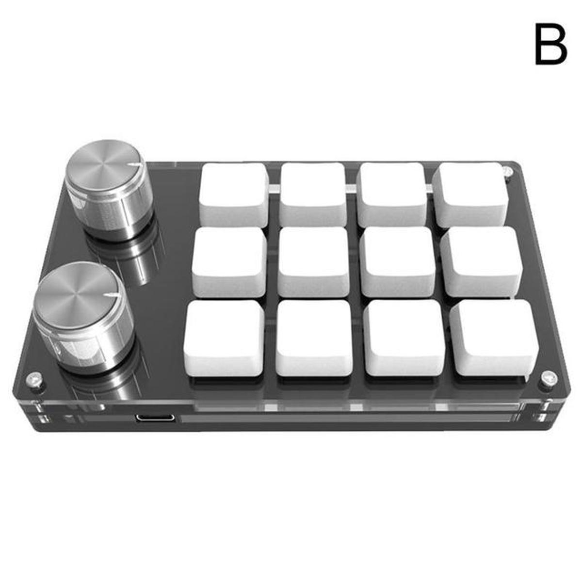 BT-Compatible USB Custom 12 Keys Keyboard Volume Knob Programming Macro Gaming Photoshop Keypad Mechanical Keyboard Practical