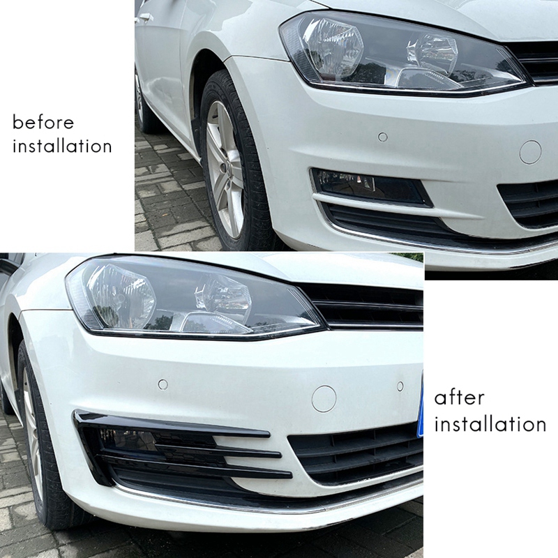 TWEXQNY-For Golf 7 MK7 2013-2017 Gloss Black Car Bumper Fog Light Grille Cover Trim