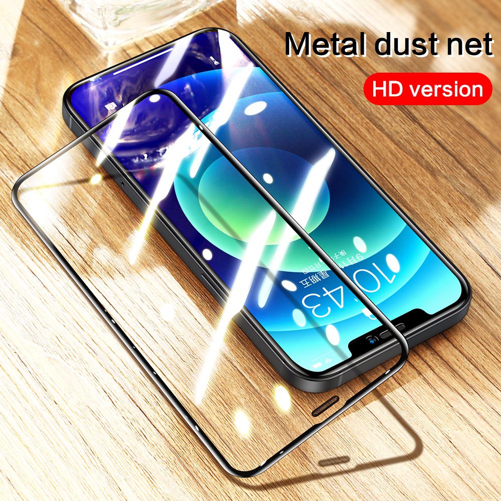 Smart Devil Dust Proof 9D Tempered Glass For Iphone 11 12 13 Pro Max Full Cover X / Xr Xs Screen Protector Protective Film. 