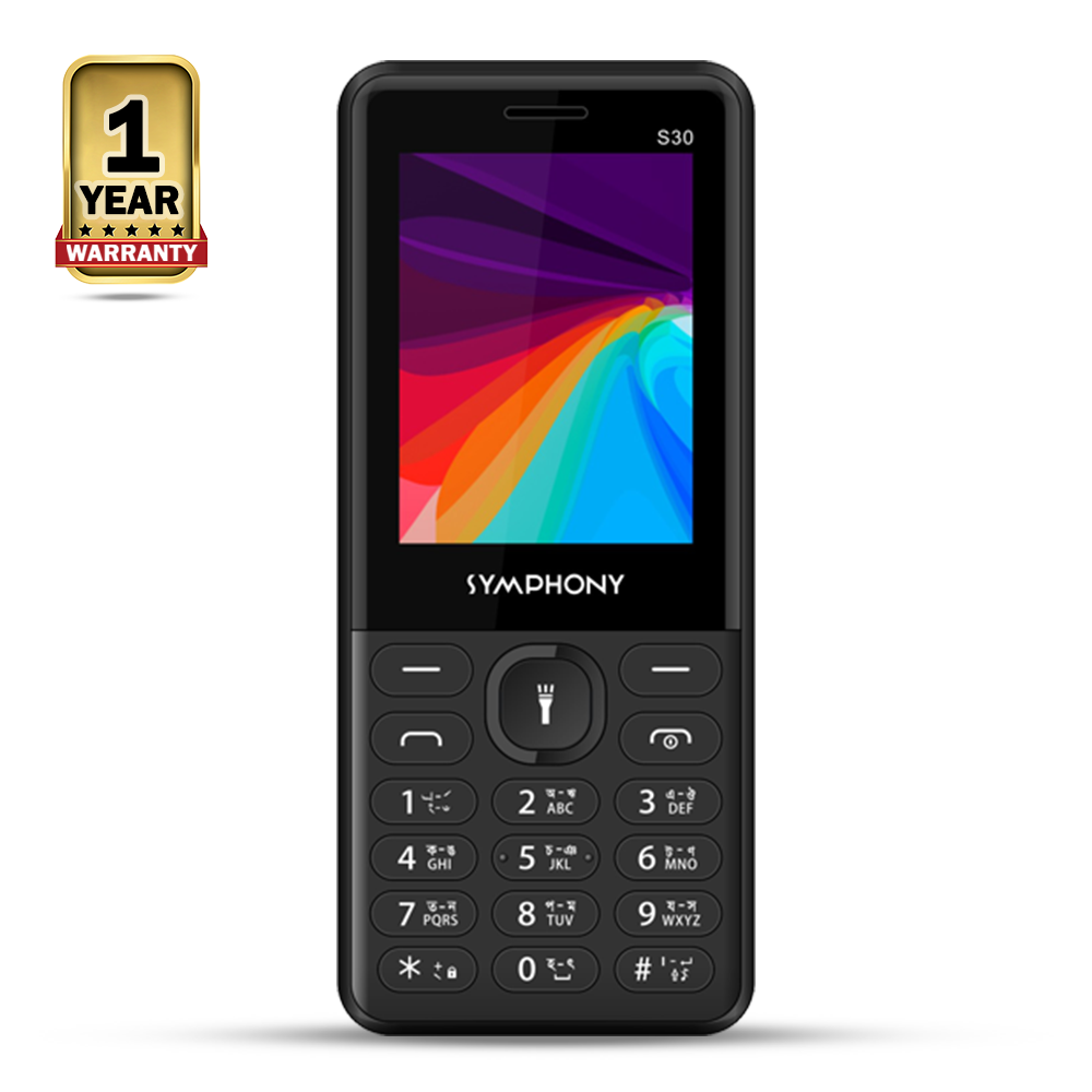 Symphony S30 Dual Nano SIM Connectivity 2G  Battery 1000mAh Li-ion Feature Phone  Mobile Phone - Official