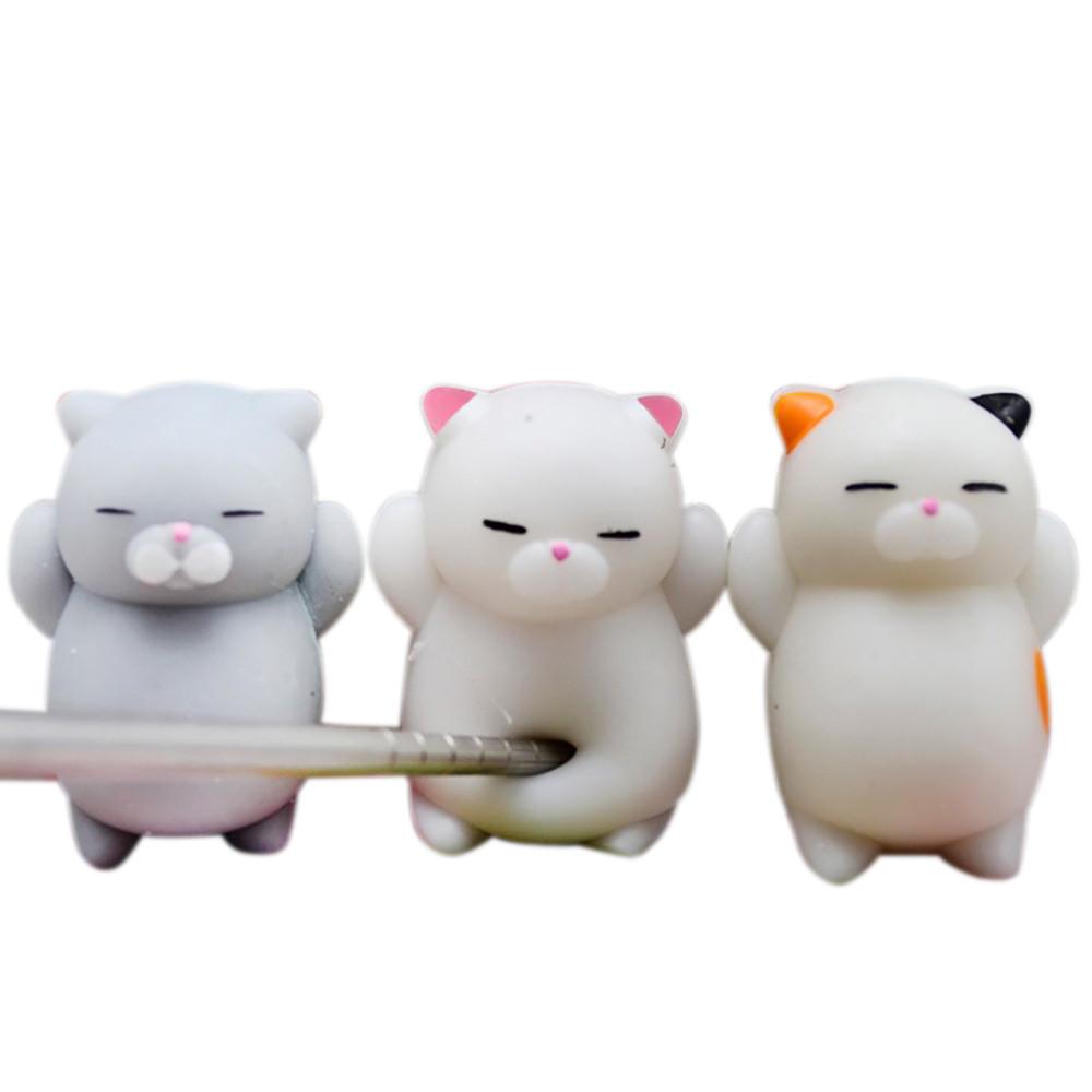 3pcs Cute Mochi Cat Squeeze Healing Fun Kids Kawaii Toy Stress