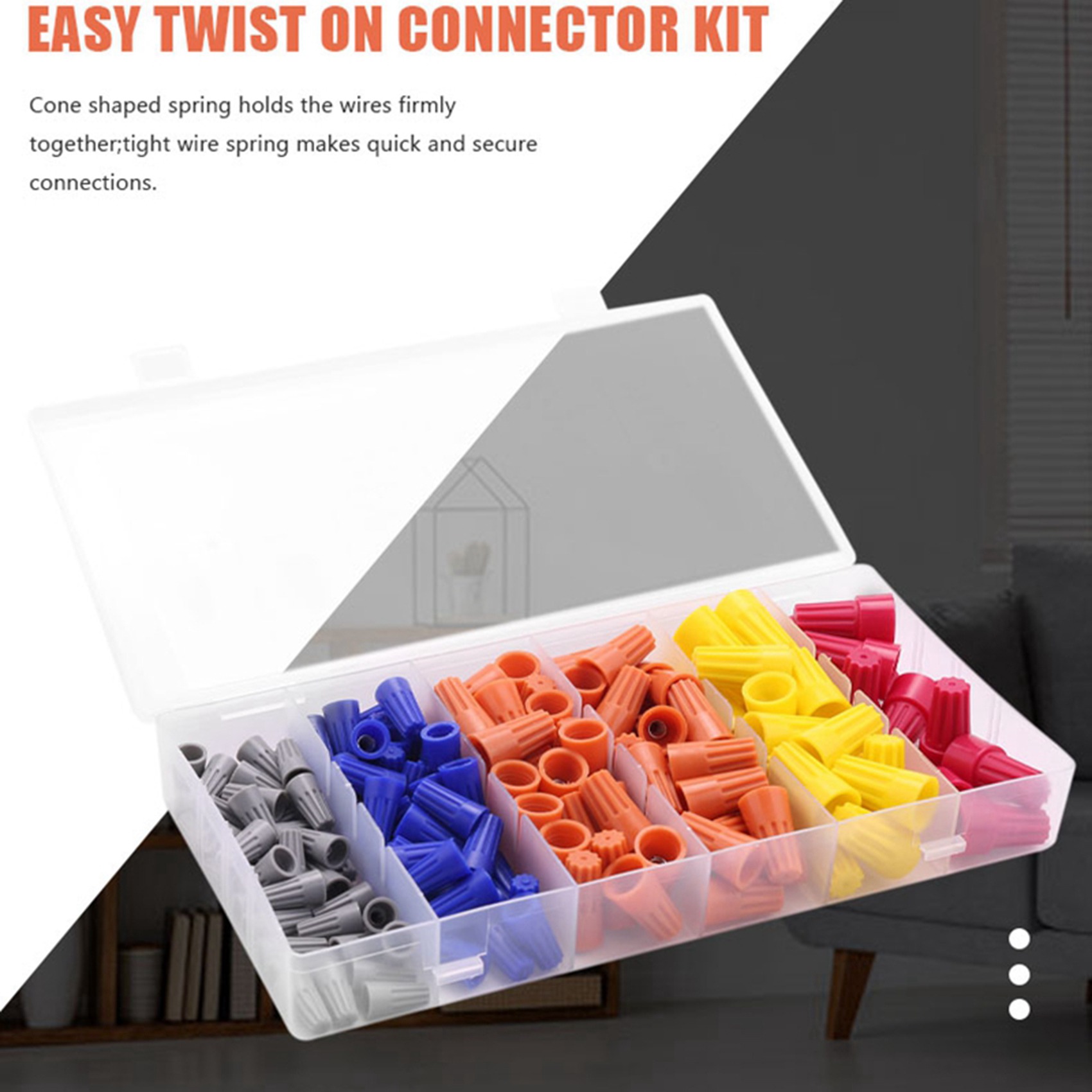 158Pcs 5 Colors Electrical Wire Connector Twist-On Screw Terminal Spring Inserted Nuts Caps Assortment Set. 