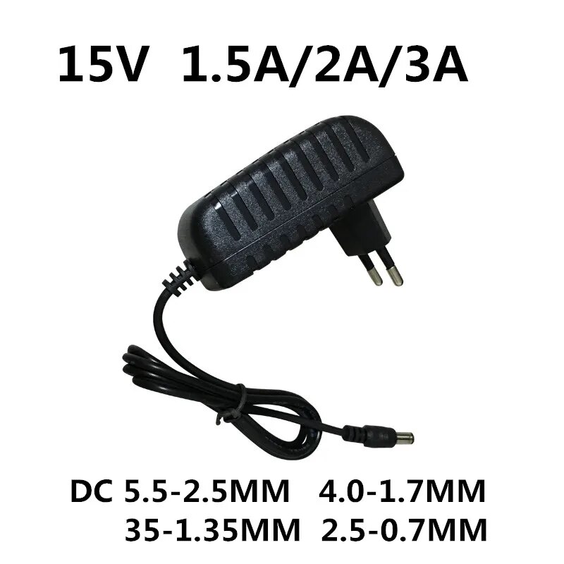 1PCS AC/DC Adapter DC 15V 0.5A 1A 1.5A 2A 3A AC 100-240V Converter Adapter Power 15 V Volt Charger Power Supply EU Plug. 