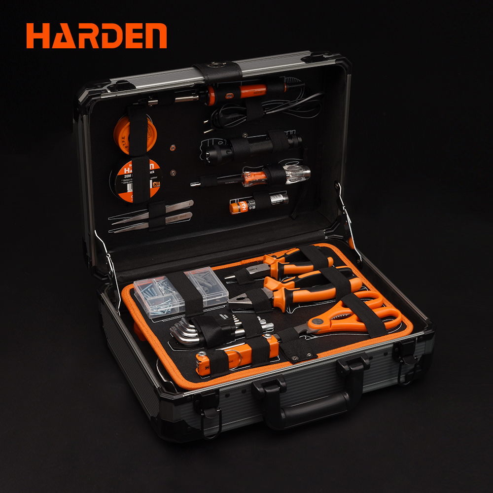 Harden 155Pcs  Professional HAND Tools Set In Aluminium Case Germany Design Electrical Hand Tool Set Household Tools Set 510703. 