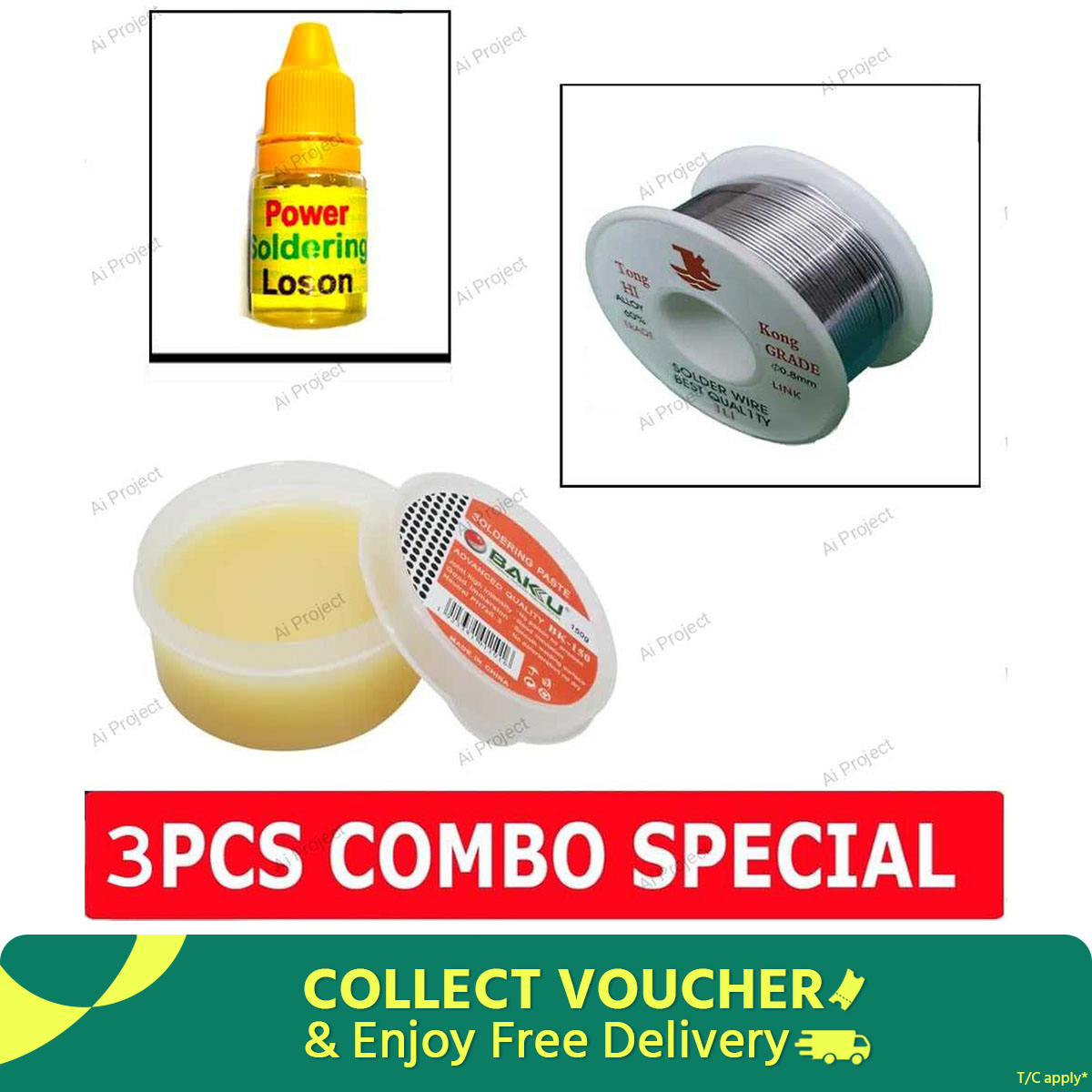 Soldering Tools Kit Combo (soldering wire+Paste + Loson Liquid 3 in 1 )