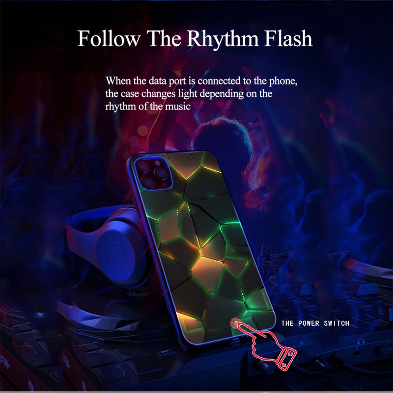LED Lighting Phone Case for IPhone 12 13 14 Pro Max 11 X XR XS 7 8 Plus SE 2020 Flash Up Luminous Cases Case. 
