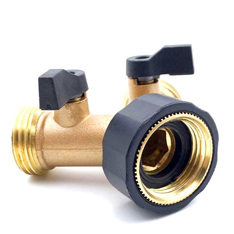 Garden Hose Splitter Hose Distributor Y Splitter 2 Valves with 2 Extra Rubber Washer. 