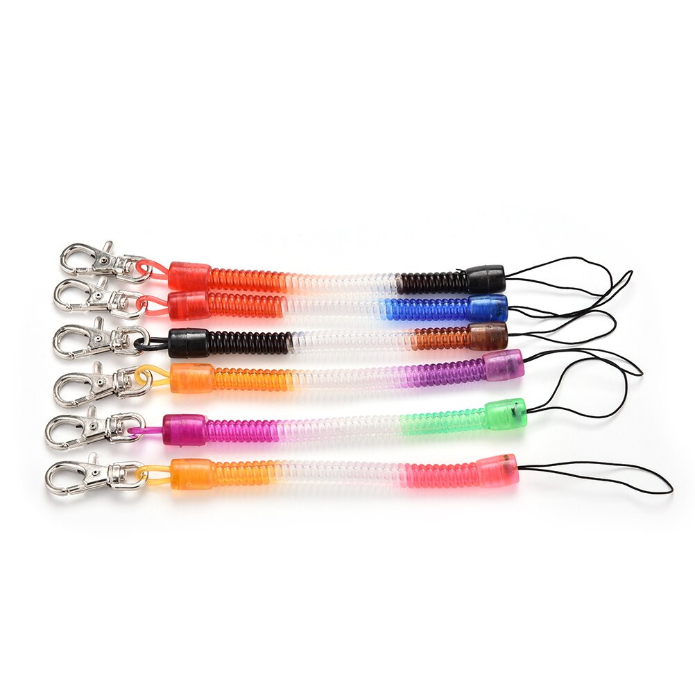 【happy one】Retractable telephone cord spring key chain plastic keychain tool elastic rope spring rope phone straps. 
