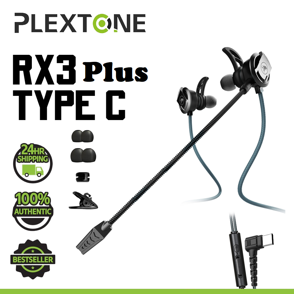 Plextone RX3 Plus Headphone in Type C Interface Wired Gaming Headset Laptop Light Earphone. 