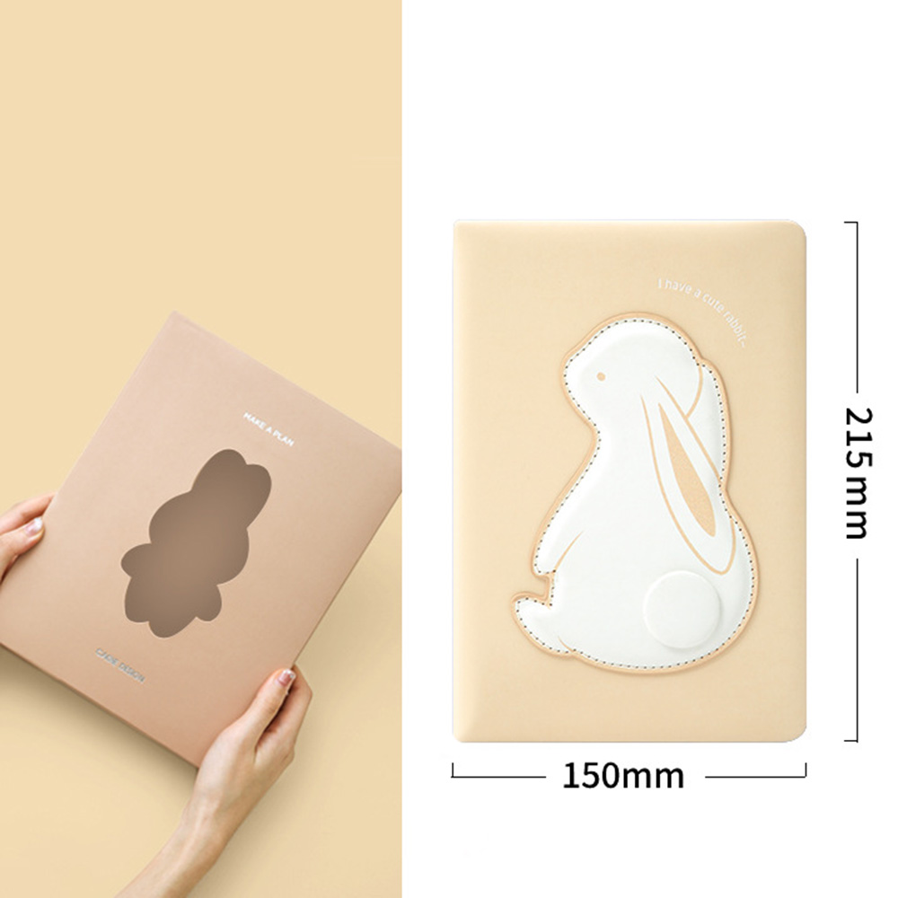 Cute Rabbit A5 Notebook 2023 Planner Calendar Diary Soft Leather Notebook And Journal Weekly Notepad Stationery Note Book