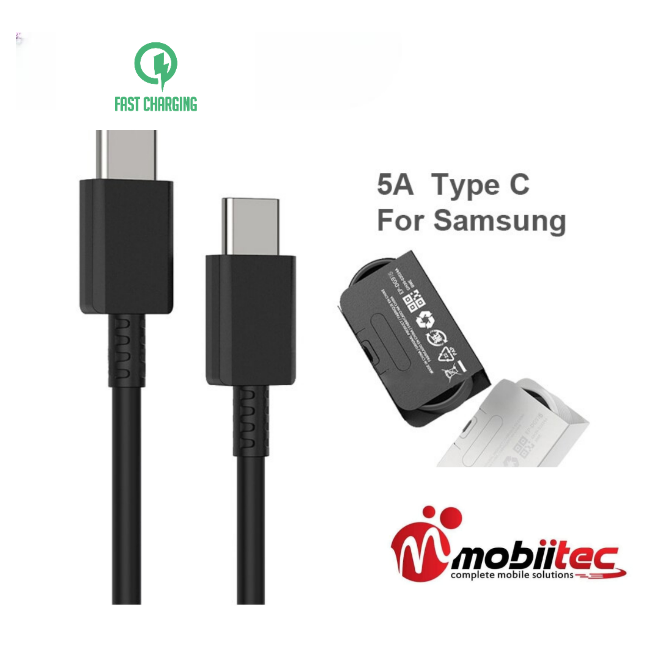 SAMSUNG Fast Charging USB Type-C to Type-C Cable (5A). 