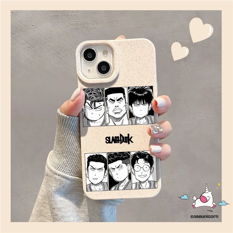 Anime Slam Dunk Character Graffiti Couples Phone Case Compatible For iPhone 7plus 15 13 11 XR 14 12 Pro Max 15 8 7 6 6S Plus X XS MAX SE 2020 Degradable Eco-Friendly Cover