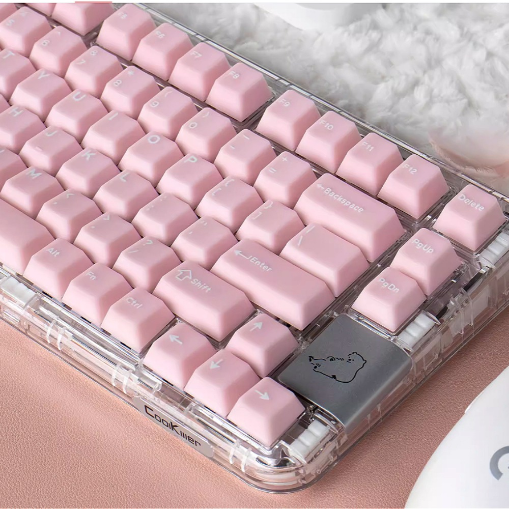 White marble 114 keys, cherry, keyboard keycaps, custom keycaps, simple personalized keycaps, mechanical keyboard accessories