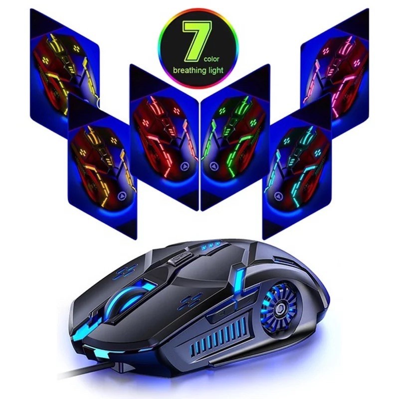 Leyoya G5 Gaming Mouse 7 Color Backlight USB Wired Silent Mouse For Gamer 3200 Dpi Mice For PC/Laptop Windows 7/8/10/XP Vista Linux. 