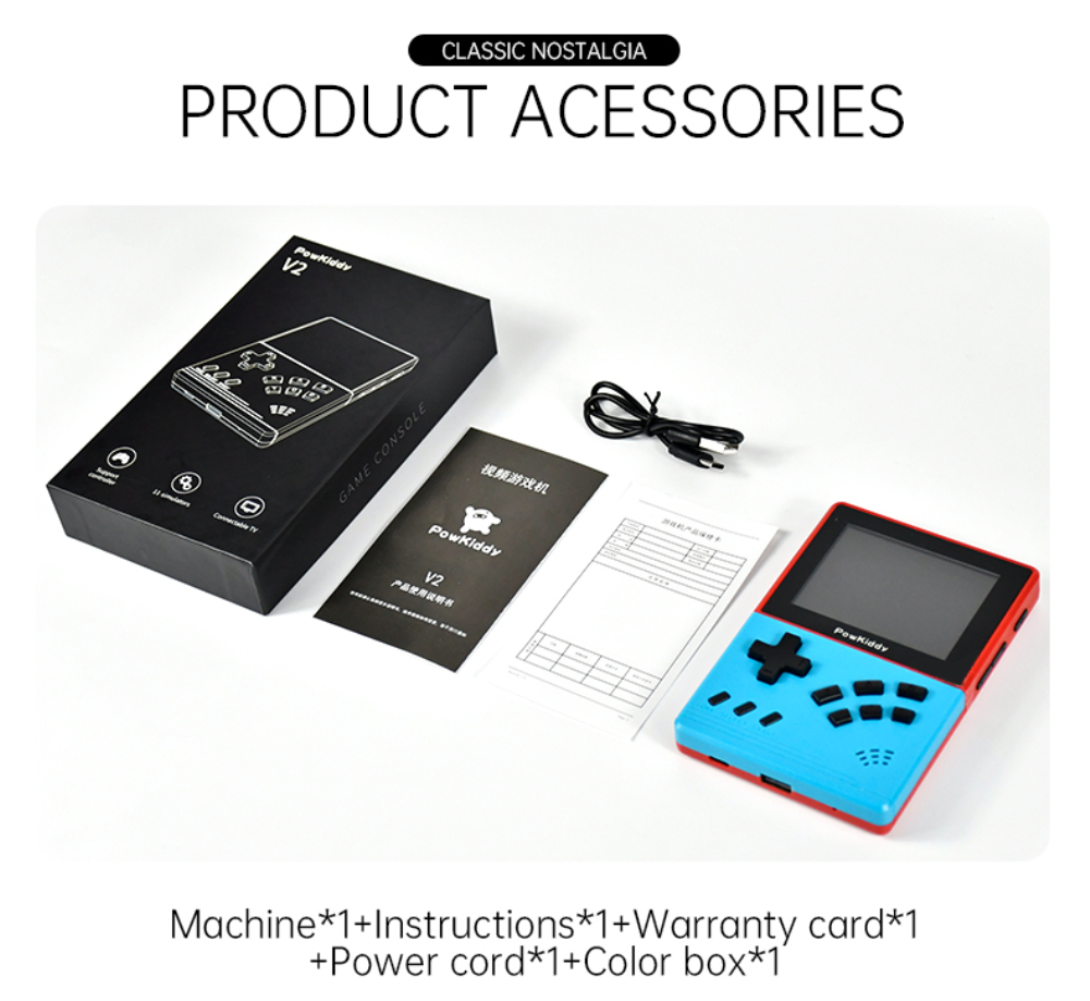 Powkiddy Retro Pocket Console 3.2 Inch Screen Over 10 Simulators Over 10,000 Games, Retro CPS1 Handheld Game Console, Kids Gift Geartronic. 