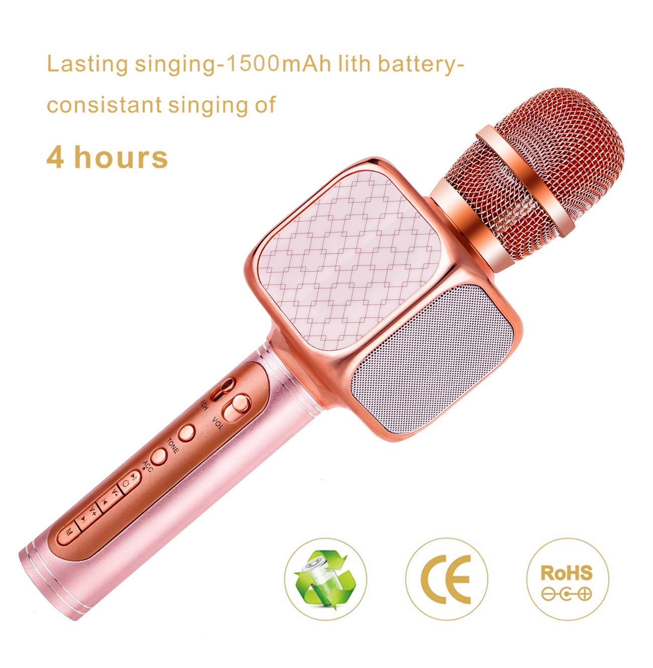 Professional Portable Wireless Karaoke Microphone Handheld Cellphone Karaoke Player Support USB/ Micro SD card/ MP3 Player & Bluetooth. 
