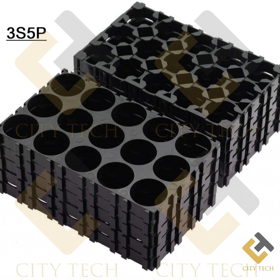 2Pcs Battery Holder 3×5 Cell 18650 Lithium Battery Holder Bracket 3S5P Plastic DIY Battery Pack Fixed Combination 18.4mm Hole Diameter Cylindrical Battery Case Holder Spot Welding 18650 Spacer Assembly. 