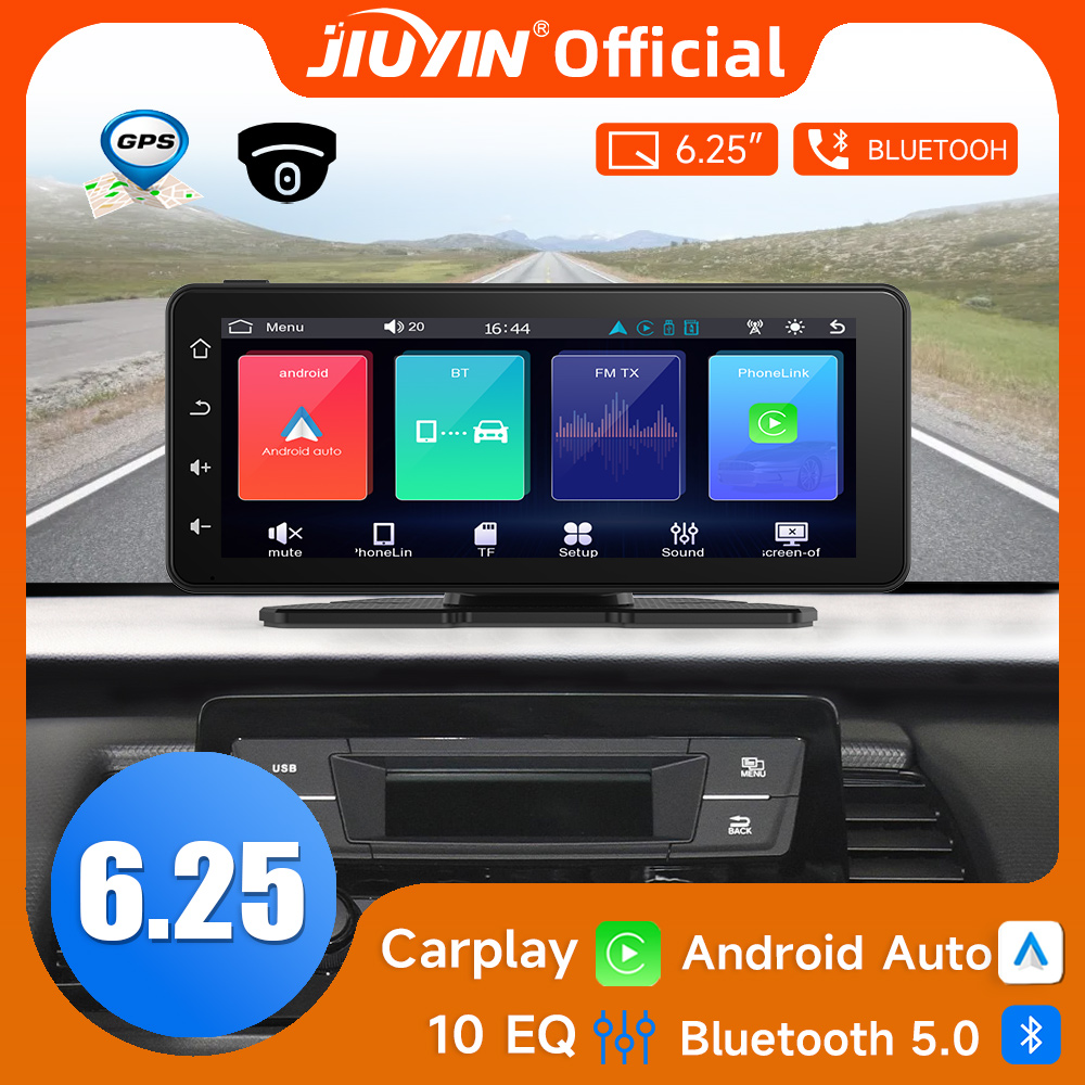 JIUYIN Universal Car Radio Multimedia Navigation Wireless Carplay Apple Android Auto 6.25“ Touch Screen Bluetooth Music Player