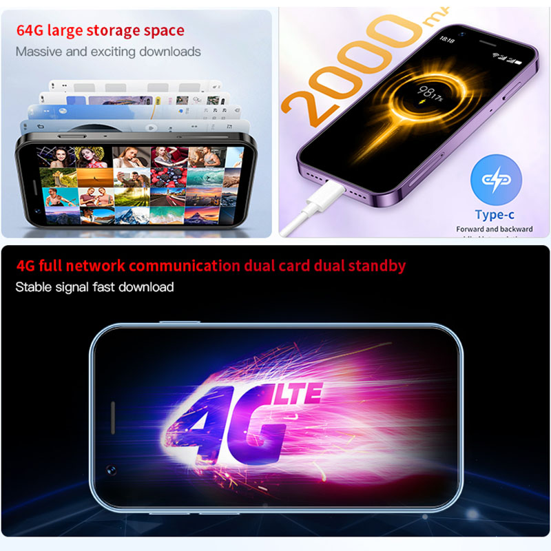SOYES XS16/XS15 Mini Android Smartphone 3G/4G Network 2GB RAM 16GB ROM 3 Display 5MP Camera Dual SIM With Play Store WhatsAPP. 