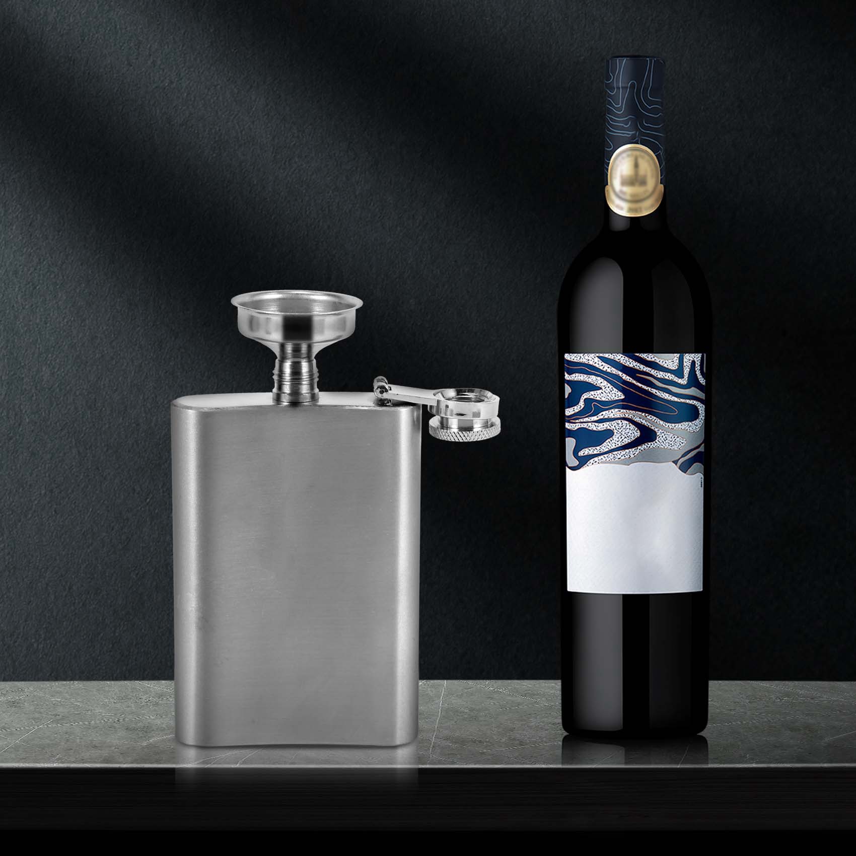 Hip Flask with Funnel, 4 Oz Stainless Steel Whiskey Flask 100% Leak Proof, Portable Pocket Hip Flask for Liquor for Men. 