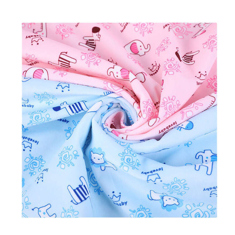 Polyester crystal veet cartoon multi pattern printed baby toy pillow and urine pad fabric. 