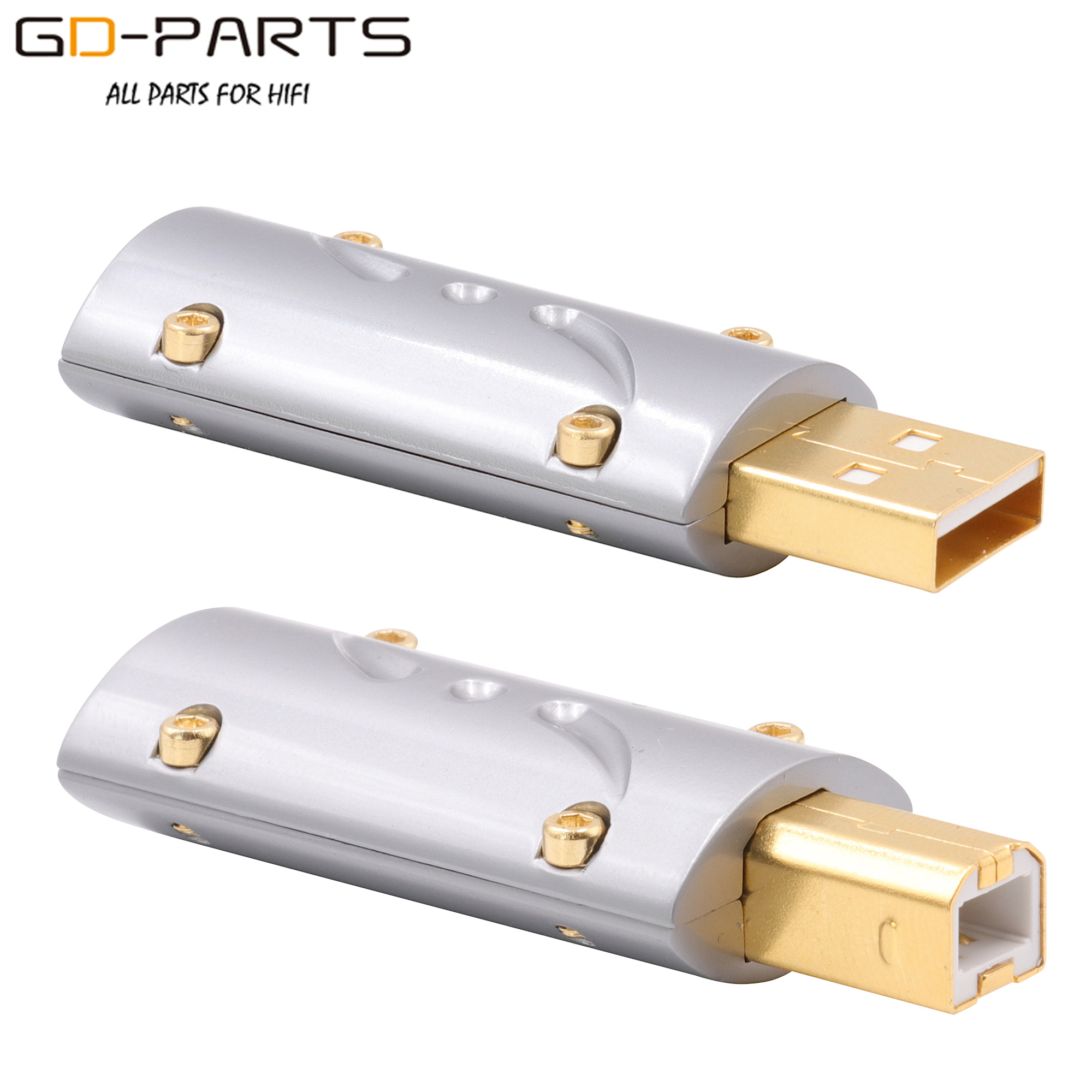 Viborg HI-END USB2.0 złącze wtykowe USB typ A B HiFi DIY kabel USB DAC 24K pozłacane brąz UA201 UB201