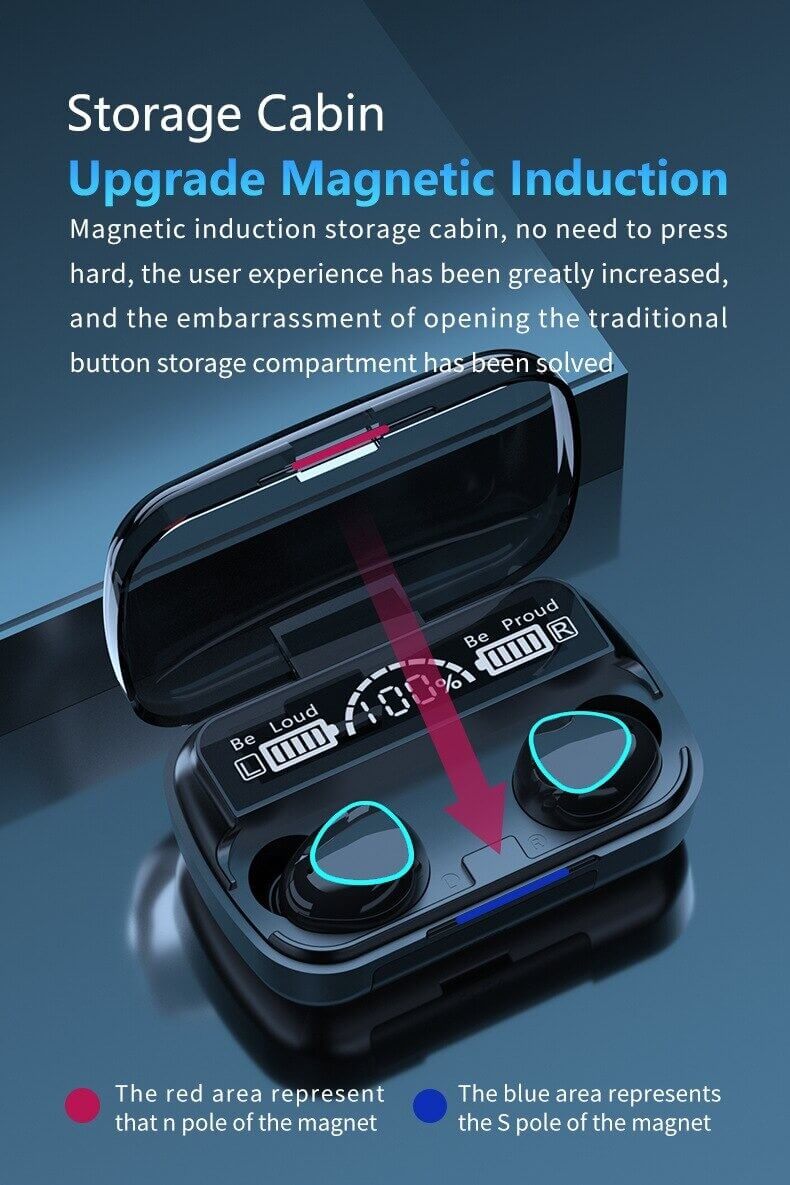 M10 TWS Ear buds with 9D HiFi Sound Bluetooth v5.1 - Bluetooth Headphone - Air Buds - Tws - Bluetooth Headphone. 
