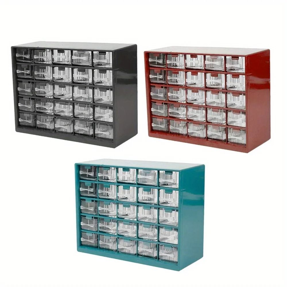 Durable 25 Multi-grid Drawer Parts Box Plastic Components Storage Component Box Sufficient Space Transparent Drawer Tool Box Hardware Parts