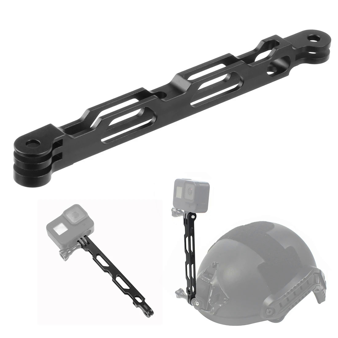 Adapter Extension Arm for Gopro Camera Helmet Mount Bracket Sports Cameras Selfie Stick Photo Shooting Connect Pivot Pole. 