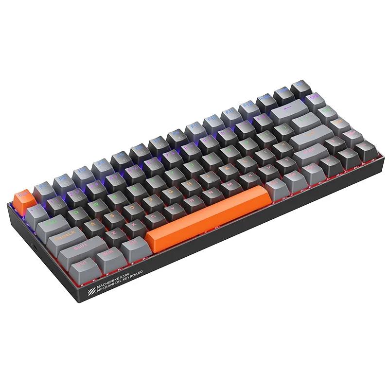 Machenike K500A-B84 Mechanical Keyboard 75% TKL Hot-Swappable Wired Gaming Keyboard 6-Color Backlit 84 Keys For PC Gamers Laptop. 