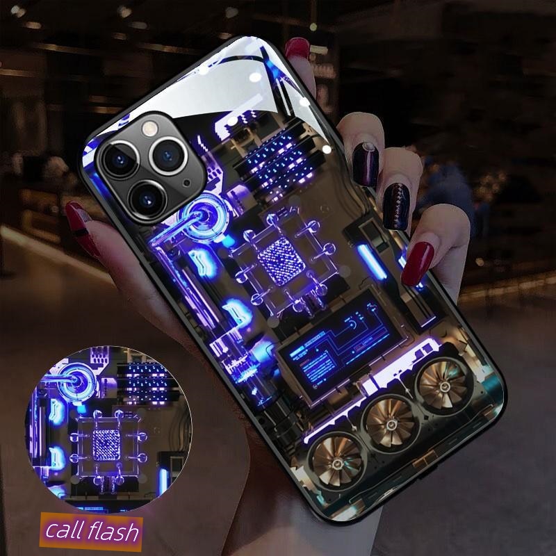 Cool Anime LED Call Flash Phone Case For iPhone 14 Plus 12 13 Mini 11 Pro XS Max X XR 7 8 Plus Smart Luminous Back Cover Funny. 