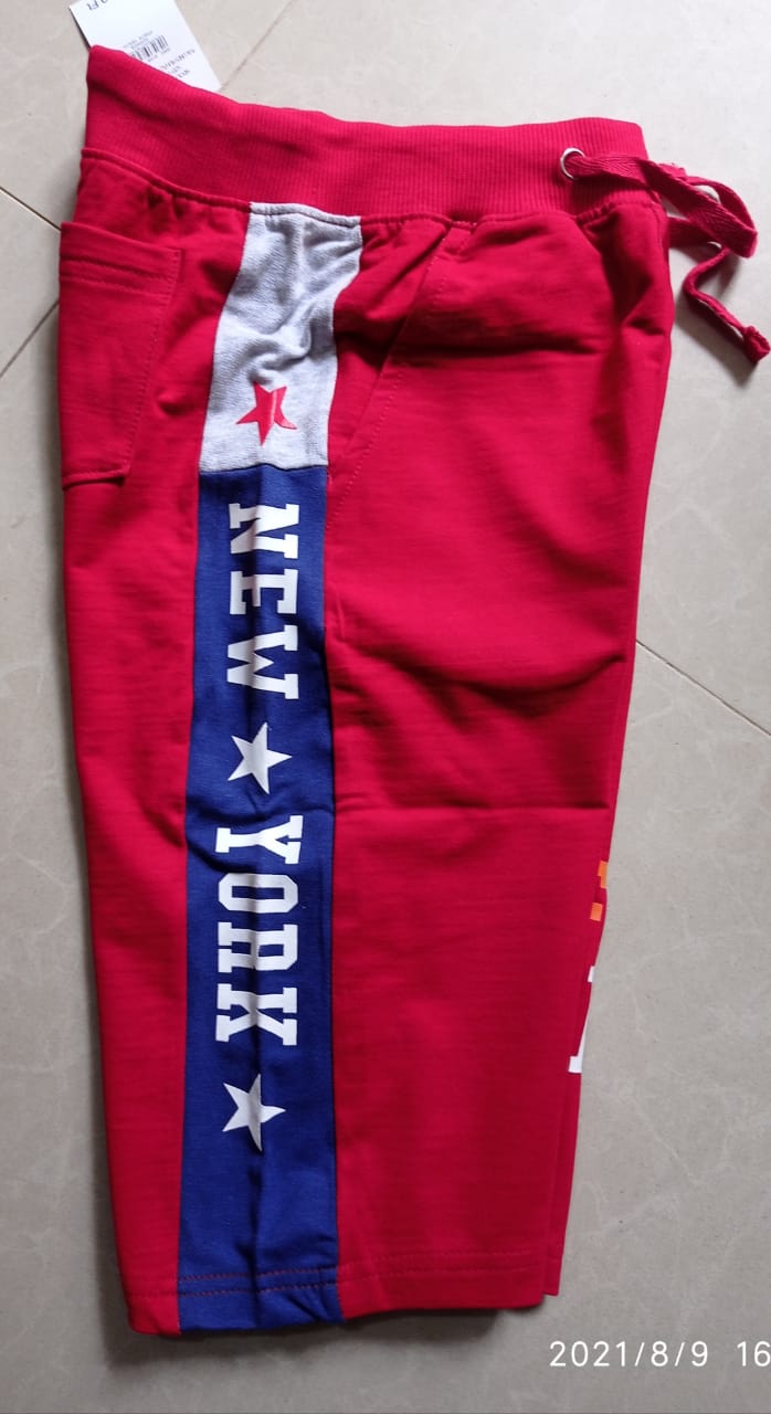 Boys Three Quarter Pant Terry Fabric 