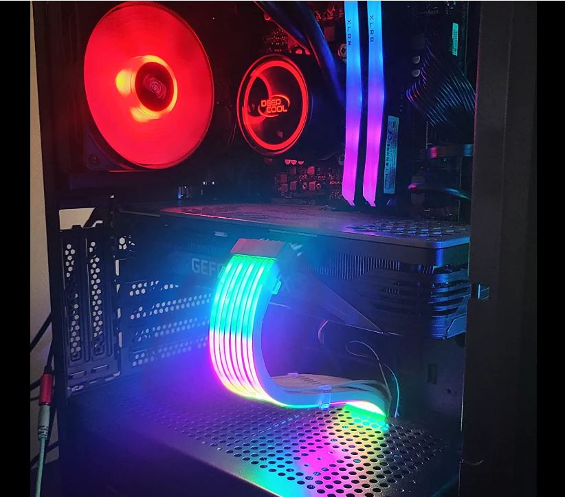 Lian Li Strimmer Plus V1 8+8 Pin Graphics Card Addressable RGB cable. 