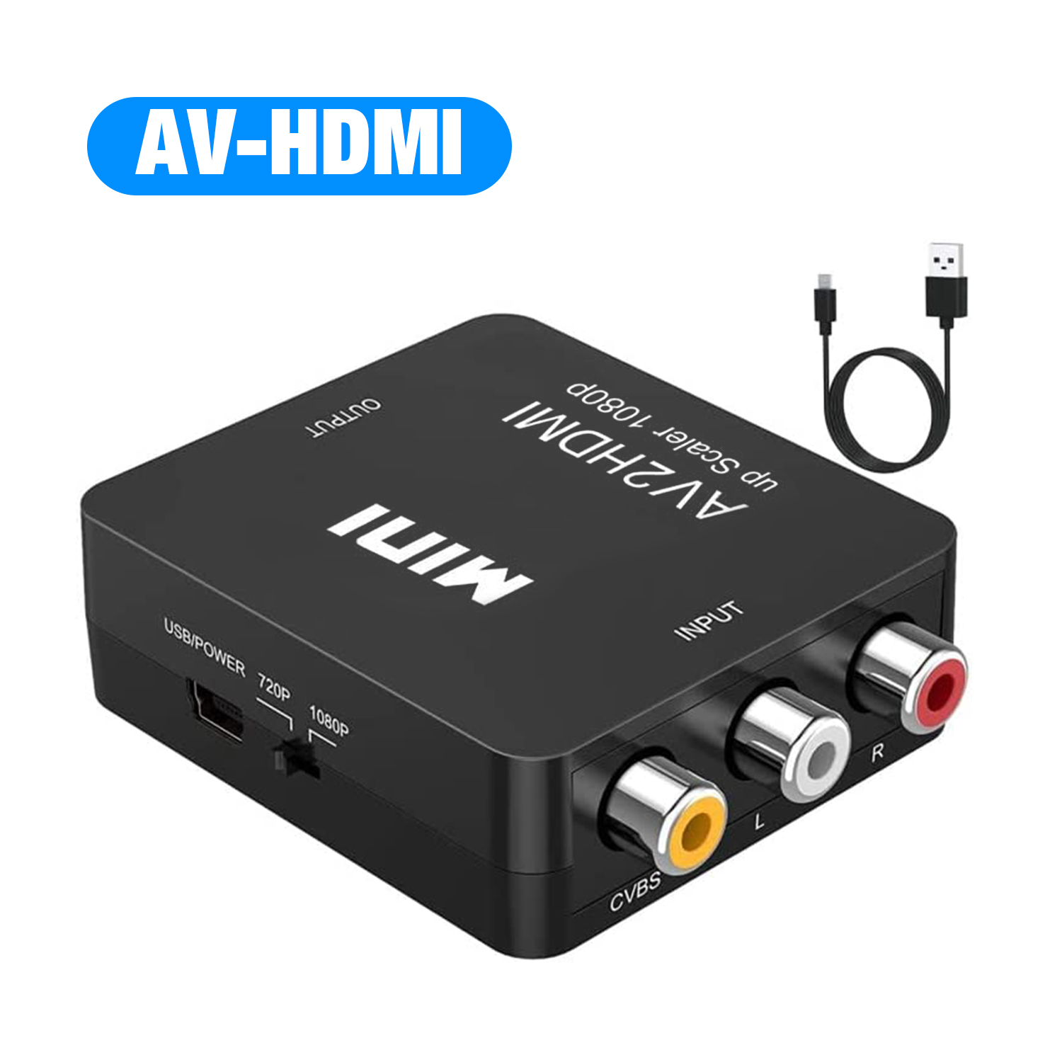 AV to HDMI Composite Converter 1080P RCA CVSB L/R Multi out Cable Scaler Adapter For PS 2 3 4 Xbox Switch TV Box HD Video Audio. 
